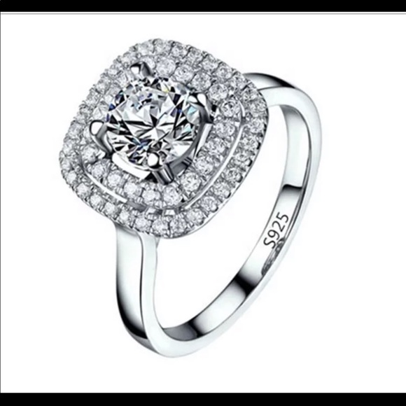 New Women’s925 Sterling Silver Diamond Bridal Ring - Picture 2 of 2